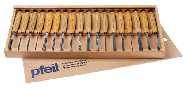 Swiss Made Pfeil Carving Tools Mid Size Set of 18