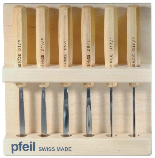 Swiss Made Pfeil Carving Tools Mid Size Set of 6
